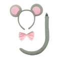 thumbnail image 1 of Diadema con orejas de ratón, orejas de animal, disfraz infantil para Halloween y baile. 3 piezas, 1 of 9