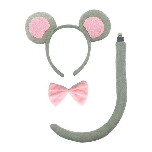 Diadema con orejas de ratón, orejas de animal, disfraz infantil para Halloween y baile. 3 piezas