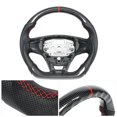 thumbnail image 4 of Carbon Fiber Steering Wheel, Perforated Leather Racing Design Customized Steering Wheel Red Stitching  for  Tourneo Custom, 4 of 7
