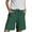 Green, variant on Women's Cotton Linen Elastic Waist Shorts with Drawstring and Side Pockets, Casual Solid Color Mid-Length Summer Shorts for Daily Wear, Lounge, and Outdoor Activities Black L