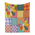 thumbnail image 1 of Colorful Soft Flannel Fleece Blanket, Various Type of Floral and Geometric Forms Mixed Polka Dots Tartan Stripes Design, Cozy Plush for Indoor and Outdoor Use, 50" x 70", Multicolor, by Ambesonne, 1 of 6
