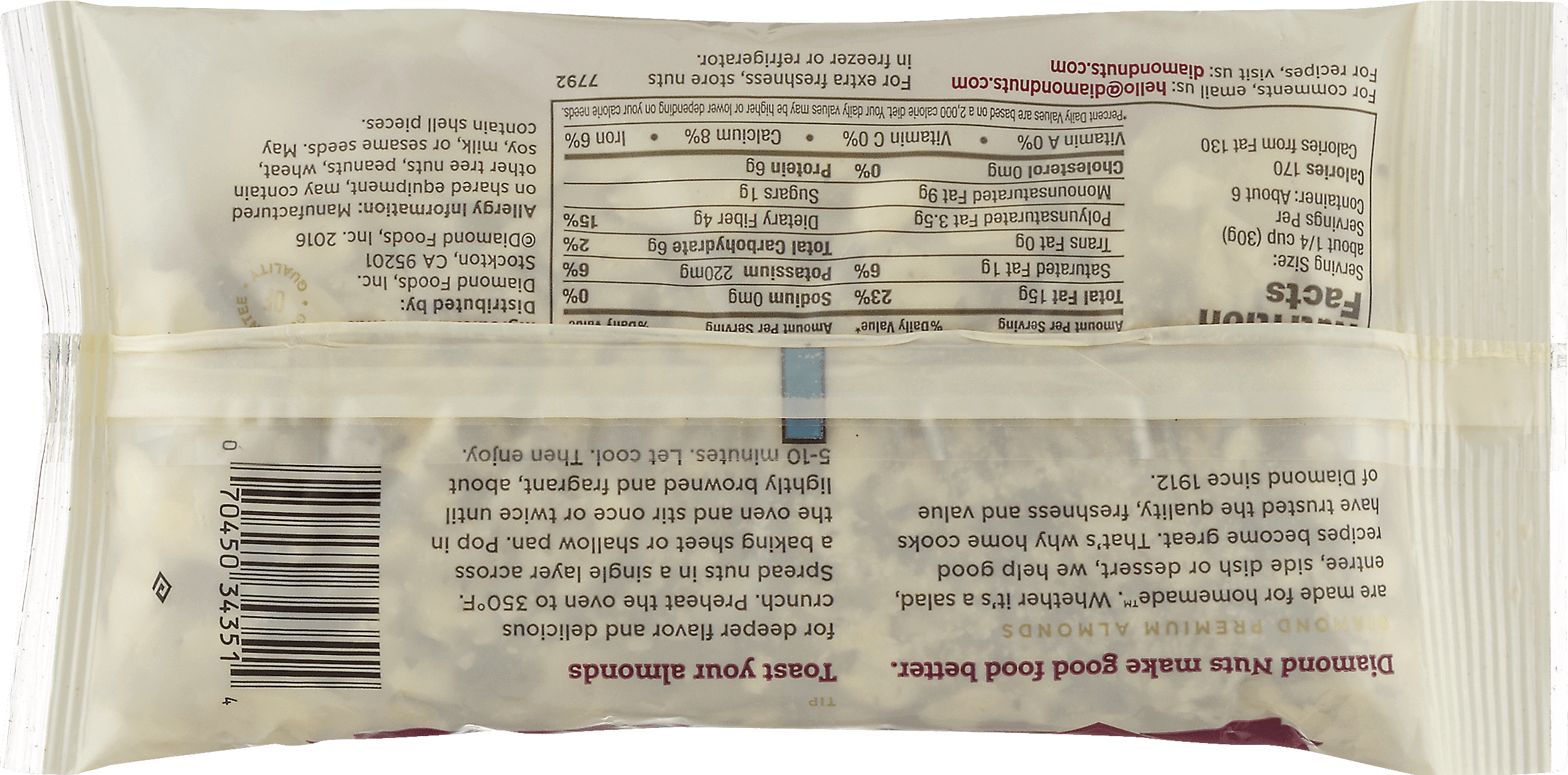Diamond of California Sliced Almonds, 6 oz