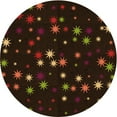 thumbnail image 1 of Ahgly Company Tapis d'Intérieur Lavable à la Machine, Carré, Transitionnel, Noir Brun, Tapis de Zone, 3 Pieds Carré, 1 of 7
