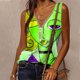 thumbnail image 2 of Blusa informal con estampado de cuello en V sin mangas a la moda de talla grande para mujer Pompotops lopia997173, 2 of 5