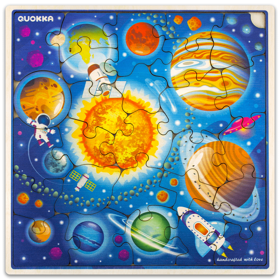 Quokka Wood Toys for Toddlers 3-5 - 28 Pieces Wooden Space Puzzles for Kids Ages 4-6 Educational Toys