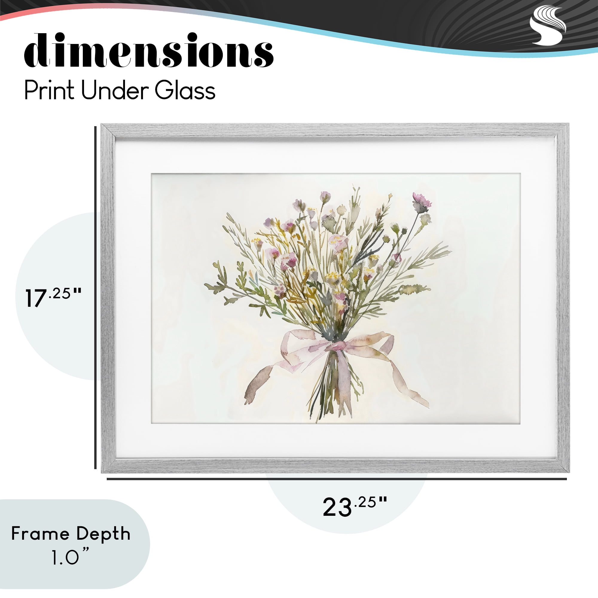 Stupell Industries Bouquet of Spring Wildflowers Gray Framed Print Under Glass, design by Creative Studio