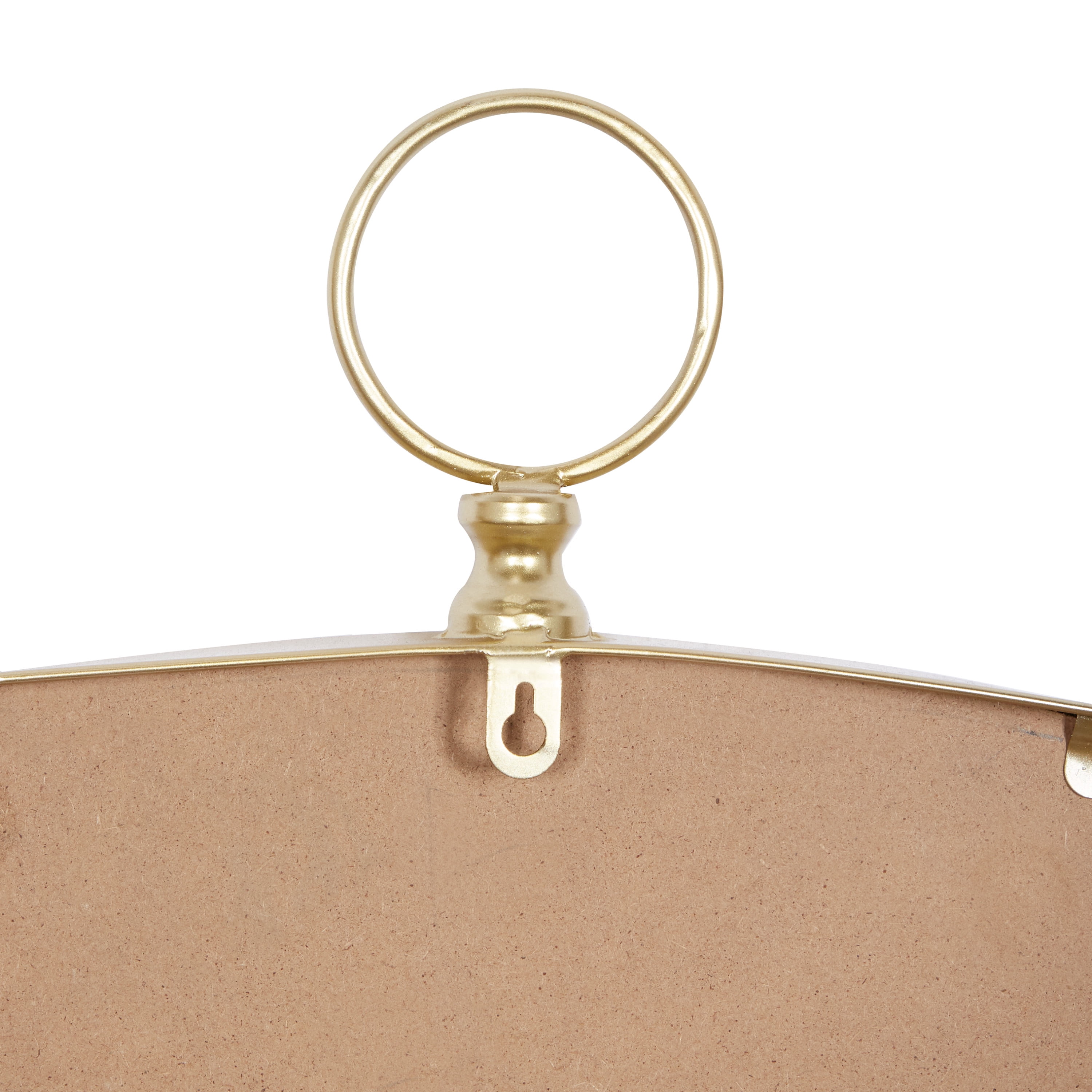 DecMode 15"W, 24"H Oval Wall Mirror, Gold, Set of 3