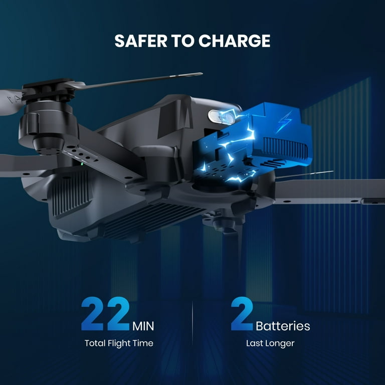 DEERC D70 Mini Drone con 1080P HD Telecamera per Bambini Adulti, FPV Quarcottero RC Pieghevole per Ragazzi Ragazze con Modalità Headless, Tap Fly, 360° Flips, Controllo Vocale e Gestuale, 2 Batterie