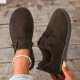 thumbnail image 2 of Womens Casual Lace Up Flats, Suede Soft Round Toe Lightweight Comfortable Shoes for Everyday Walking, Coffee,Size 43, 2 of 9