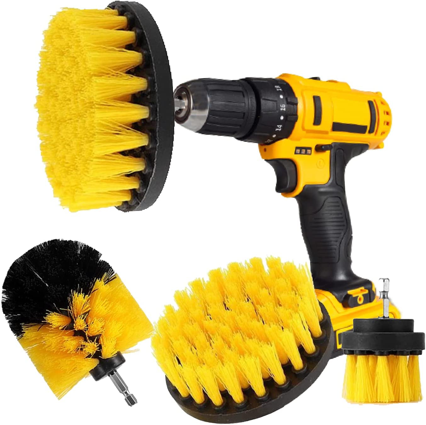 3Pcs Electric Drill Brush Power Scrub Cleaning Cleaner Combo Attachment Kit 