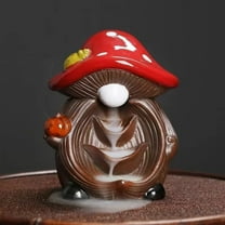 1pc Cute Mushroom Elves Ceramic Backflow Incense Burner, Home & Office Decor (Without Incense)