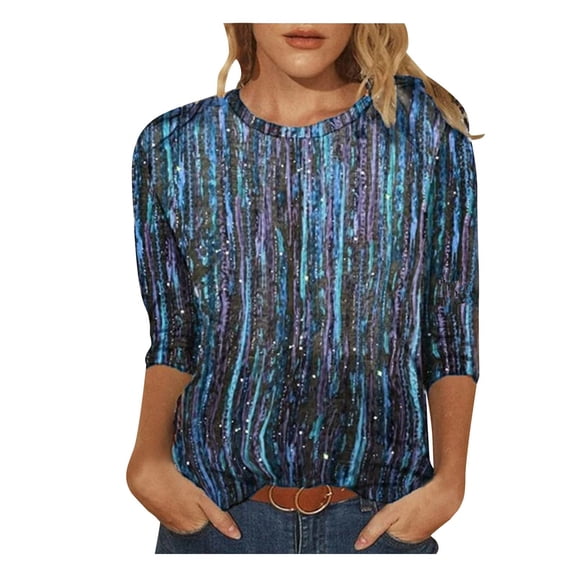 Vedolay Women Blouse Casual Solid Loose Shirt Blouse Top Blue,2XL