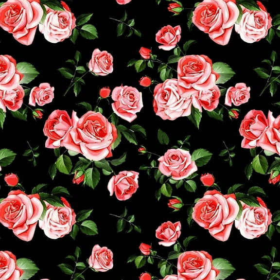 Stylish Fabric Cotton Quilting Fabric, 44 in, Flowers, 1 Yard, By the Yard