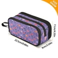 thumbnail image 4 of FORMRS Pencil Case with 3 Compartments Zipper Pouch, Elementary School Level and up, Purple Flowers Pattern, 4 of 8