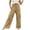 Khaki A, variant on Women Solid Overall Capri Pants Pocket Design Bib Style Relaxed Fit Lightweight Summer Casual Trousers Gray XXL