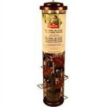 Perky-Pet Multi-Bird Cylinder Feeder with Weight-Activated Shutoff 1.75 lb Capacity, Rustic Red