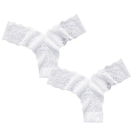 

Womens Underwear Brief Stretch Bikini Panty Lace Trim 5 Colors Comfy Panties2PC