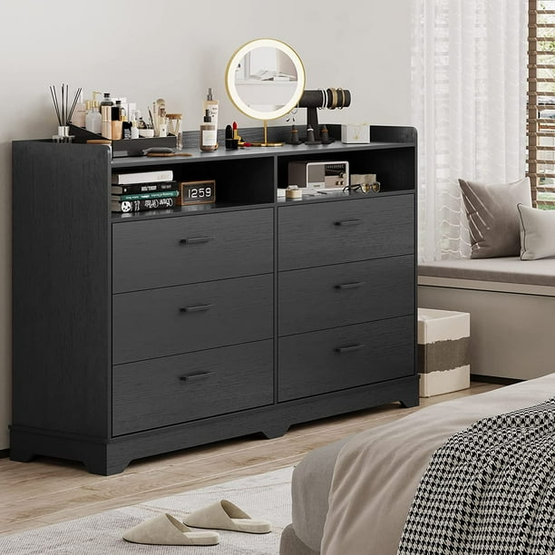 6 Drawers Dresser, Modern Chests of Drawers Storage Tower for Bedroom