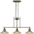 thumbnail image 2 of Tubular Island Pendant Lamp with 3 Glass Shades, Chrome and White, 2 of 2