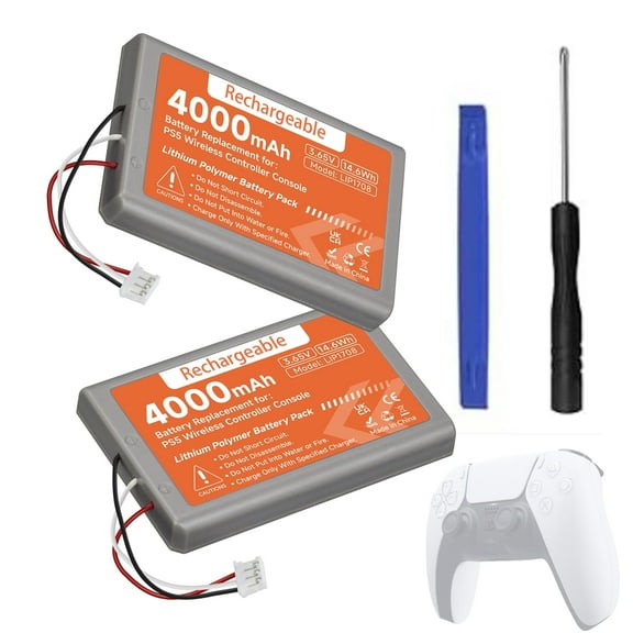 CITYORK 2-Pack PS5 Battery Replacement for Play Station5 Dual Sense CFI-ZCT1W CFI-ZCT1B CFI-ZCT1U 3.65V 4000mAh