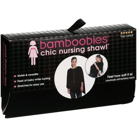 Bamboobies Nursing Cover for Breastfeeding, One Size Fits All, Black, Also Works as Car Seat Cover for Baby