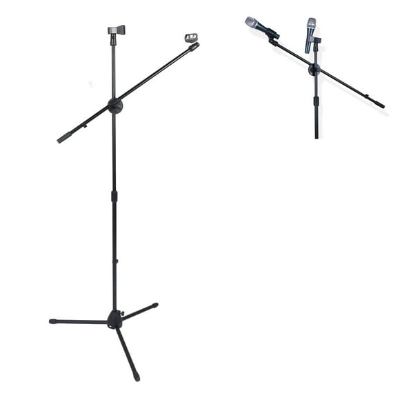 Microphone Tripod, 80-180cm Height Adjustment Mic Support Stand Foldable Storage for Studio Recording Music Program