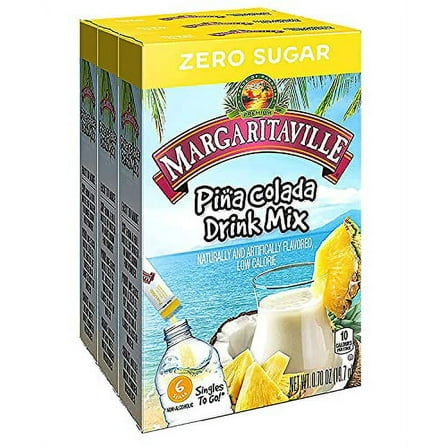 Margaritaville Singles to Go .. Drink Mix, Pina Colada, .. 6 Count (Pack - .. 3)
