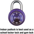 thumbnail image 3 of 1-7/8in (48mm) Wide Combination Dial Padlock with Aluminum Cover; Purple, 3 of 5