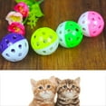 thumbnail image 3 of Flmtop Plastic Puppy Cat Round Play Ball with Bell Pounce Chase Rattle Pet Chew Toys, 3 of 8