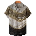 thumbnail image 2 of Camisas De Vestir Para Hombre Azul Casual Hombres Solapa Estampado Manga Corta Puños Botón Puerto Estilo Floral Camisa Sand Beach Hawaiianss Summer Top (Khaki, XL), 2 of 3