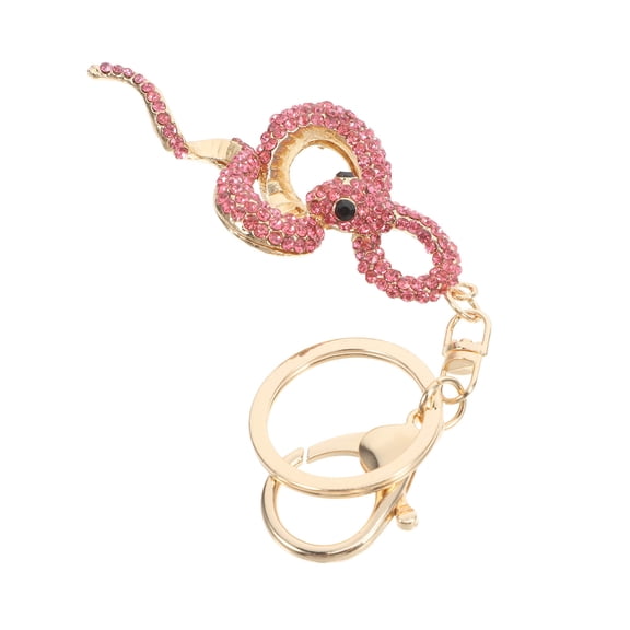 BESTYASH Rhinestone Snake Keychain Metal Animal Charm for Bag Purse Backpack Accessory