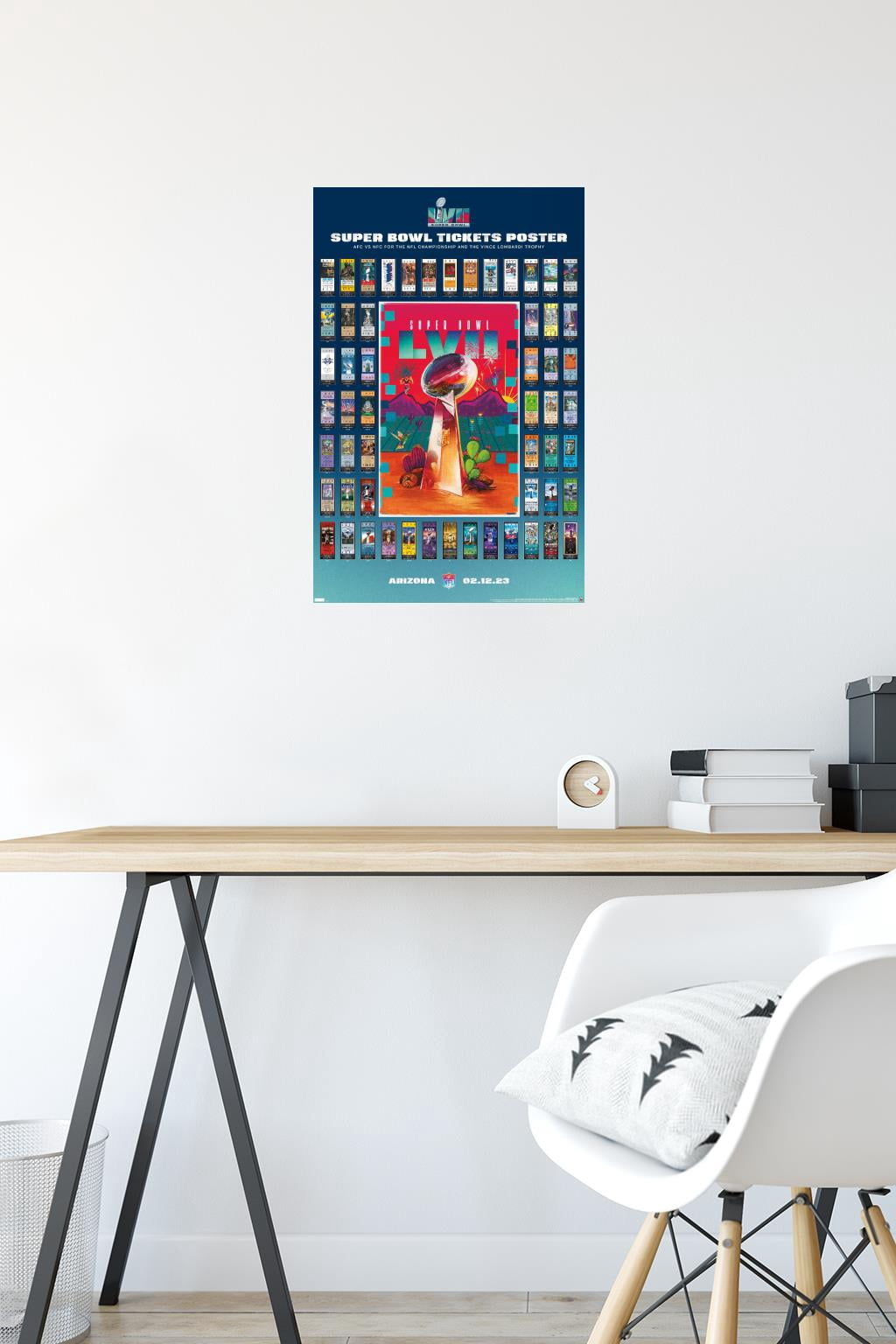 NFL League - Super Bowl LVII Ticket Collage Wall Poster, 14.725" x 22.375"