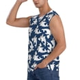 thumbnail image 3 of Lsque Shark Print Men's Cotton Blend Sleeveless Muscle Shirts (S-3XL)- Moisture Wicking, Odor Protection, UPF 30+,3X-Large, 3 of 8