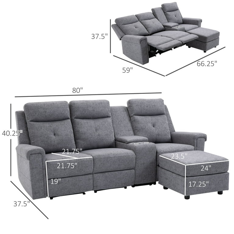 Sectional Sofa With Built In Recliner Baci Living Room