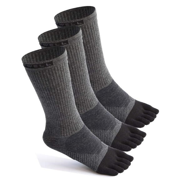 Calcetines de algodón para correr, calcetines deportivos de peso medio, calcetines de cinco dedos, 3 pares, talla 7-11