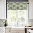 thumbnail image 2 of Green Morocco Valances for Windows Farmhouse Kitchen Curtains Valances Rod Pocket Valance Curtains for Kitchen Windows Boho Farmhouse Abstract Geometric Simple Window Valances for Bathroom 42"x12", 2 of 6