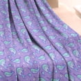 thumbnail image 3 of Purple Cartoon Narwhal Pattern Blanket,Comfortable Soft Flannel Throw Blanket,All Season,Warm Lightweight Blankets for Sofa Bed Couch Living Room Chair,30"x40", 3 of 4