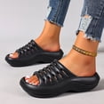thumbnail image 4 of Dakaela Women's Cloud Slide Sandals with Arch Support Plantar Fasciitis Orthotic Open Toe Sport Slippers Comfortable Non Slip Indoor Outdoor Shoes Size 6 7 8 Black, 4 of 7