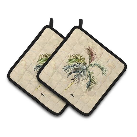 Carolines Treasures 8483PTHD Palm Tree Pair of Pot Holders , 7.5HX7.5W, multicolor