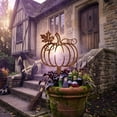 thumbnail image 3 of Metal Ground Plug 10.43x11.81 Inch Vintage Pumpkin Halloween Yard Stake, Rust-Proof Iron Garden Decor for Outdoor Fall Patio Lawn, 3 of 6