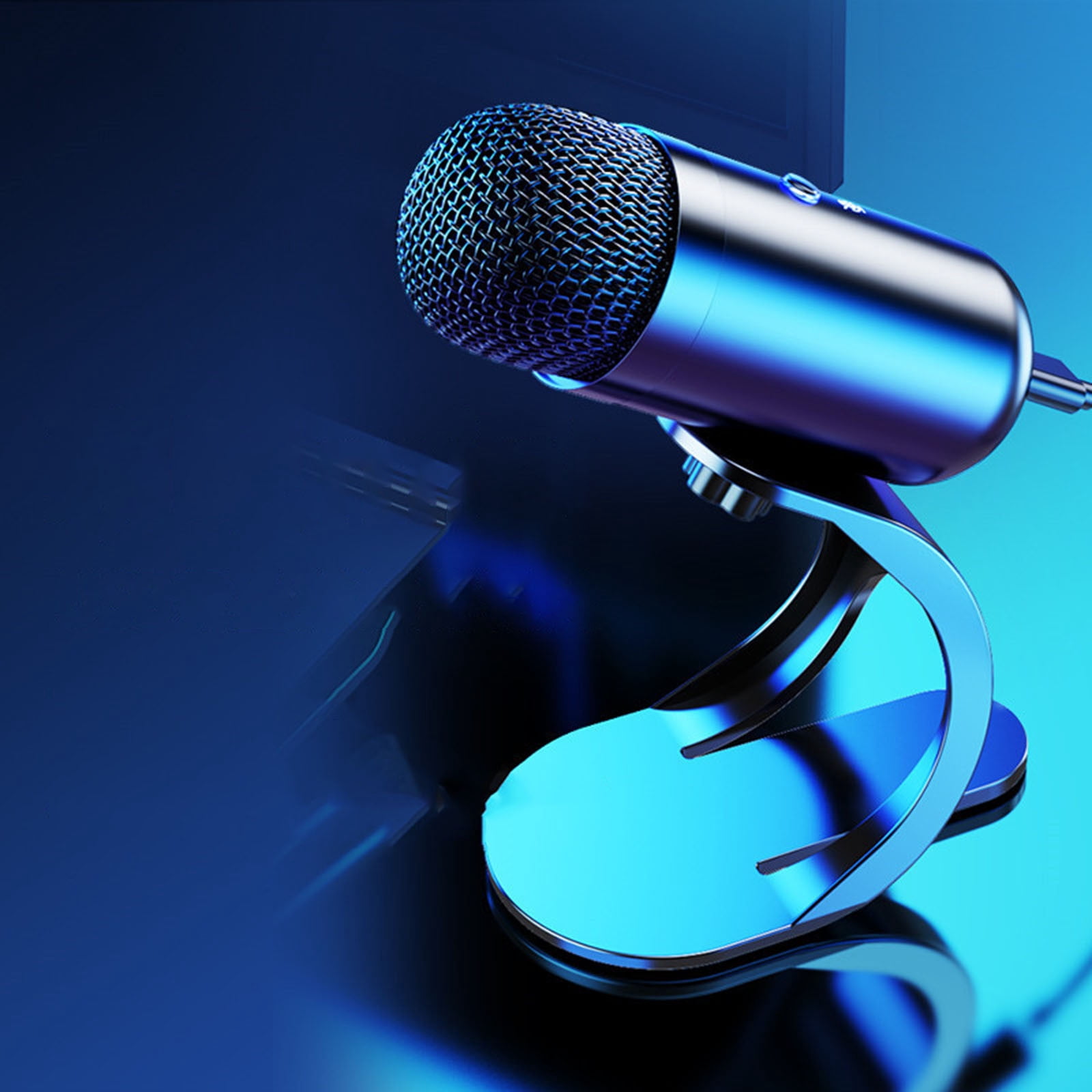 COM1950s USB Condenser Microphone for PC Gaming, Streaming and Podcasting, Plug and Play RGB Mic with Omnidirectional Pickup Pattern, Noise Reduction and Mute Control for Desktop Computer