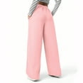thumbnail image 3 of Resicozy Womens Wide Leg Sweatpants High Waisted Baggy Lounge Solid Color Pants Drawstring Athletic Joggers with Pockets Pink XXL, 3 of 3