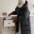 thumbnail image 5 of Chaqueta impermeable de invierno para mujer, abrigo largo y cálido de plumón de pato blanco con capucha, ropa de abrigo blanca, 5 of 5