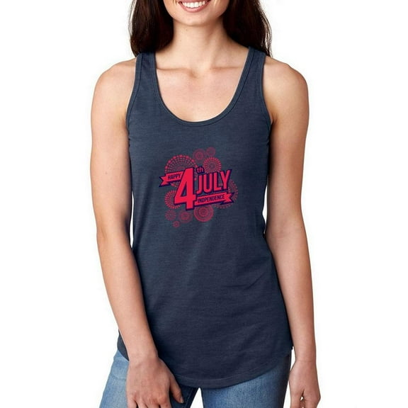Happy 4Th Of July! Art Racerback Tank Women -Image by Shutterstock, Female Medium