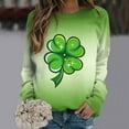 thumbnail image 2 of Aayomet St Patrick's Day Turtle Necks For Womens Long Sleeve Women's Casual Sweatshirt Long Sleeve Graphic Print Pullover Tops,Green S, 2 of 3