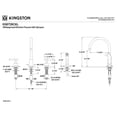 thumbnail image 5 of Kingston Brass KS8728CKL Kaiser Double-Handle 4-Hole Widespread Kitchen Faucet with Plastic Sprayer in Brushed Nickel, 5 of 8
