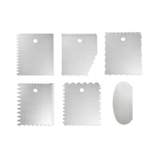 Shisuyan Outils de Décoration de Gâteaux Grattoir en Acier Inoxydable pour des Résultats Plus Lisses Outil de Glaçage Multilatéral Argenté