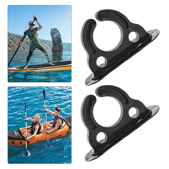 Durable Kayak Paddle Holder Clip Accessories, Plastic Paddle Holder Clip, Paddle Holder for Kayak Rowing Inflatable Boat with Screws (2 Pairs)