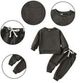 thumbnail image 4 of Godderr Toddler Infant 2pcs Sweatpants Set 2-4Y baby Boys Clothes 6-24 Months Long Sleeve Solid Sweatshirt T-Shirt Top Drawstring Pants Set, 4 of 8