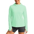 thumbnail image 2 of Miluxas Womens Sun Hoodie UPF 50+ UV Protection Long Sleeve Hoody Jackets Lightweight Rash Guard Outdoor Sun Shirts for Hiking Fishing Active Mint Green, 2 of 7
